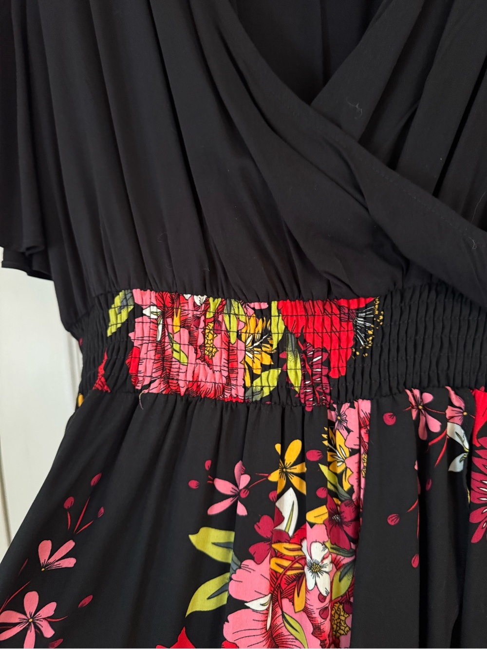 Women’s Short Sleeve Floral Maxi High Low V-Neck Flowy Dress, size XL NWT - Picture 10 of 16